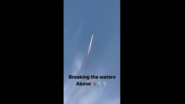 Rocket hits the waters above