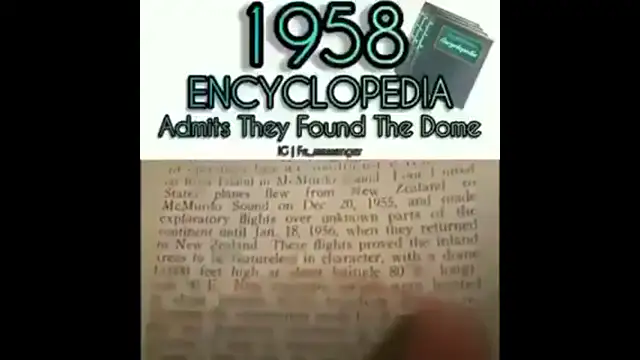 A old Encyclopedia from 1958 admits there is a dome above earth